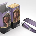 New Hair Color Dye Product With Purple Box Packaging Tube And Instruction Leaflet