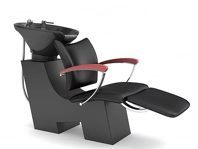 Modern Black Massage Chair With Red Armrests And Ergonomic Design 3d model