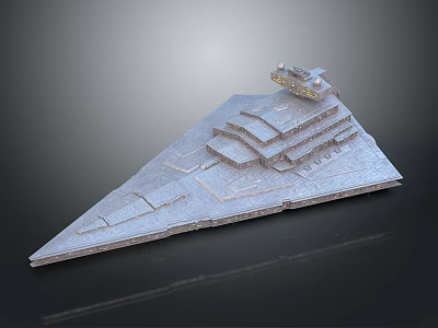 Cosmic Star Destroyer Spaceship Model With Triangular Design Multi Layered Structure And Command Tower 3d model