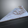 Cosmic Star Destroyer Spaceship Model With Triangular Design Multi Layered Structure And Command Tower