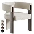 Modern Beige Armchair with Curved Dark Armrests and Comfortable Upholstery