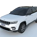 White Jeep SUV With Black Roof Seven Slot Grille And Alloy Wheels