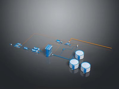 Technical Equipment Setup Featuring Multiple Servers Network Devices And Data Storage Units 3d model