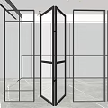 Modern Room Dividers With Metal Frames And Mesh Glass Panels For Interior Space Partition
