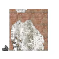 Red Brick Building Components Including Gray Roof Multiple Windows Entrance Steps And Weathered Walls