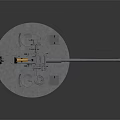Detailed Military Naval Artillery Gun With Mounted Base And Mechanical Components