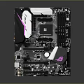 ASUS Computer Motherboard With Black And Pink Design And Various Components