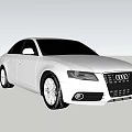White Audi Sedan With Sleek Body Lines And Alloy Wheels Front Grille