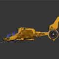 Yellow Cosmic Spacecraft Aerodynamic Design With Blue Cockpit Thruster Modules And Reflective Surface 3d model
