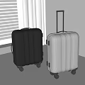 Modern Black and Gray Suitcases with Hard Shell Design Telescopic Handle and Rolling Wheels