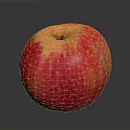 Fresh Red Apple With Yellow Spots On Dark Reflective Surface