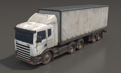 Box car, container car, truck, van, van, refrigerated truck, transport truck, simple model truck, low model, low face number truck, game truck 3d model