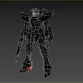 Gundam Game Anime Character Standing Pose With White Blue Red Armor Weapon And Number 01