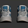 Stylish High Top Sneakers White And Blue With Stripes Laces For Daily Wear