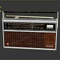 Vintage Grundig Radio with Wooden Panel Metal Frame Tuning Dial and Classic Design