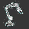 Industrial Equipment Red Mechanical Arm With Bolted Joints And Stable Base Stand
