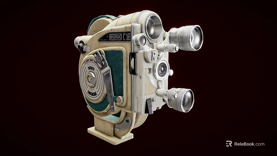 Retro Style Digital Camera With Multiple Lenses And Mechanical Design Elements 3d model 