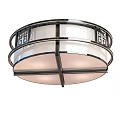 Modern Square And Round Ceiling Lights With Metal Frame And Glass Panel 3d model