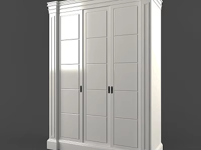 Classic White Wardrobe Design With Paneled Doors Decorative Trim And Elegant Interior Details 3d model