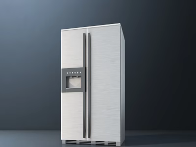 Modern Stainless Steel Side by Side Refrigerator Freezer with Digital Control Panel 3d model