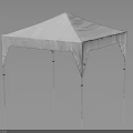 White Outdoor Canopy Furniture with Square Shape Metal Poles for Garden Use