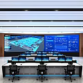 modern monitoring room 3d model