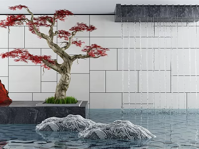 New Chinese landscape sketch waterscape sketch 3d model