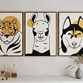 Modern Animal Painting Art Hanging Painting 3d model