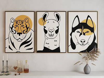 Modern Animal Painting Art Hanging Painting 3d model