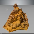 Orange Rocky Terrain With Jagged Peaks Deep Valleys And Textured Surface