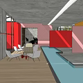 Modern Open Kitchen Interior Design With Island Counter And Cabinets