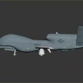 Gray Military Drone Model With Long Wingspan And Sleek Body Design
