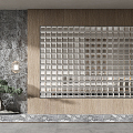 New Chinese style glass brick glass brick screen partition 3d model