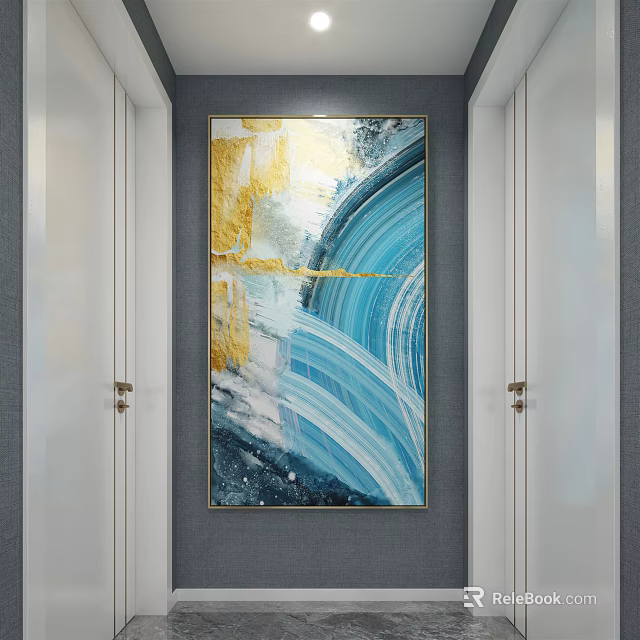 Modern Open Kitchen Interior Design With Island Counter And Appliances 3d model