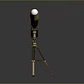 Vintage Astronomical Telescope with Brass Tripod Stand Wooden Tube and Adjustable Mount