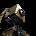 Yellow Robots With Red Antennas Tracked Legs And Different Head Designs