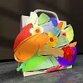 Colorful Floral Tote Bag Check-in Featuring Vibrant Petals and Leaves