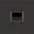 Wooden Utility Cart Featuring Metal Frame Black Cushion And Red Rolling Wheels
