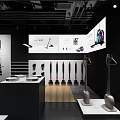 Modern Specialty Store Interior With Display Counters Digital Screens And Product Displays 3d model