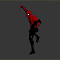 Spider Man Character In Red And Black Suit With Dynamic Action Pose