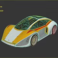 Futuristic Concept Car With Streamlined Yellow White Body And Transparent Roof Design