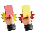 Modern Red Card Yellow Card Gesture Football Red Yellow Card Cartoon Gesture 3d model