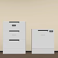 White Kitchen Appliances Featuring Multiple Drawers Cabinet Style Brand Logo And Control Panel 3d model