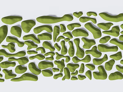 Natural Green Irregular Shapes Terrain Layout Design For Garden Landscape 3d model