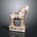 Hand Carved Artistic Horse Sculpture With Textured Surface And Decorative Base