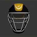 Weapon Helmet Featuring Black Yellow Design And Protective Face Mask For Tactical Operations