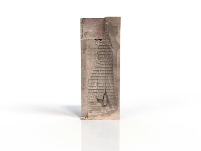 Ancient Stone Tablet Sculpture With Carved Hieroglyphs And Intricate Patterns 3d model