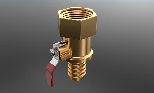 Water purifier drain valve copper valve drain valve ball valve components 3d model