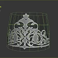 Silver Crown with Intricate Ornate Patterns for Elegant Headwear Accessory 3d model