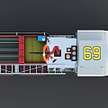 Red FDNY Fire Truck With Ladder Water Tank And Number 69